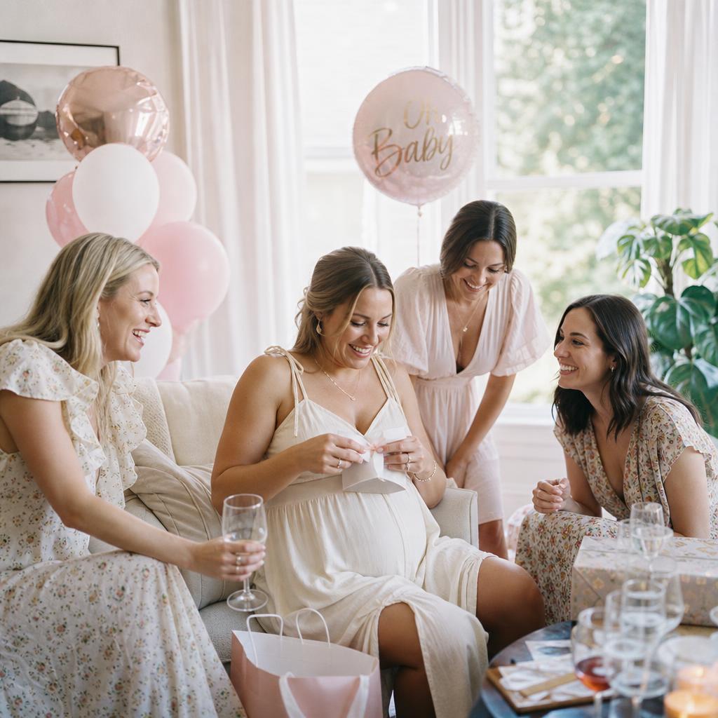 Roze en blauwe babyschoentjes met bloemen en geschenken op zachte tule
