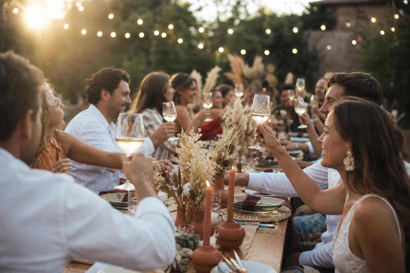 Zomerbruiloft in juli of augustus: checklist om alle foto's van je gasten te verzamelen